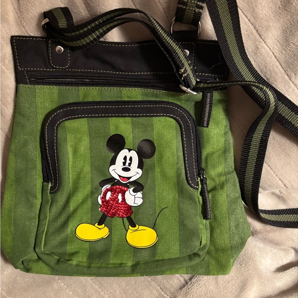 Source Unknown Green and Black Mickey Mouse Crossbody Bag - Picture 1 of 6